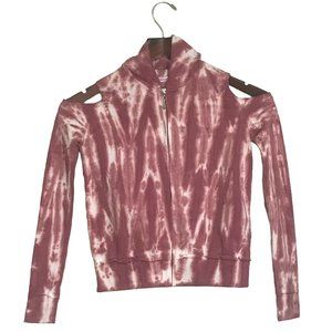 Seven7 KIDS Tie Dye Cold Shoulder Zip Hoodie